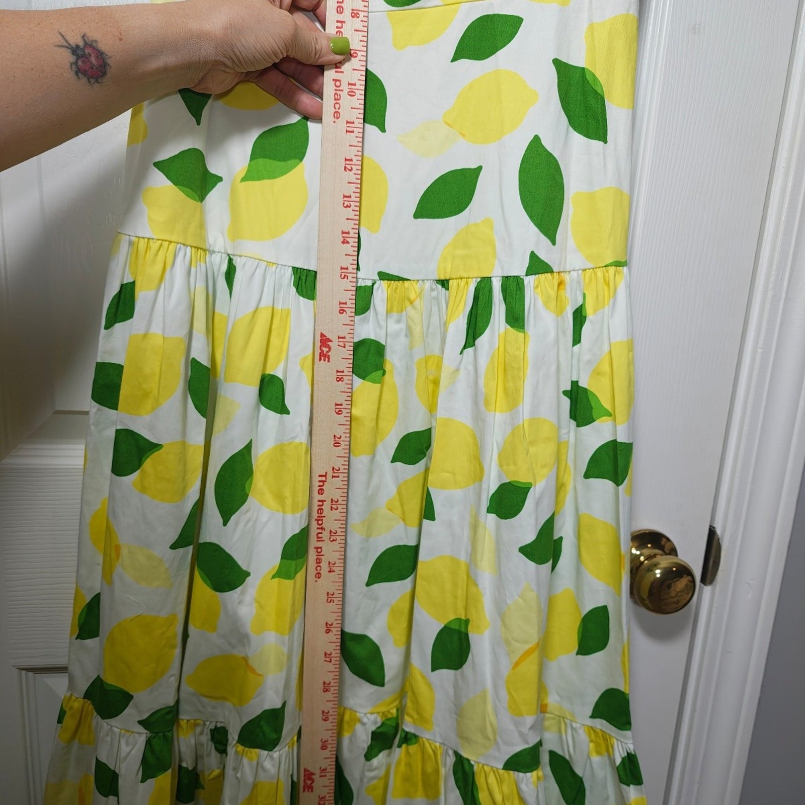NWT Kate Spade New York Lemon Print Tiered Midi Dress Size 6