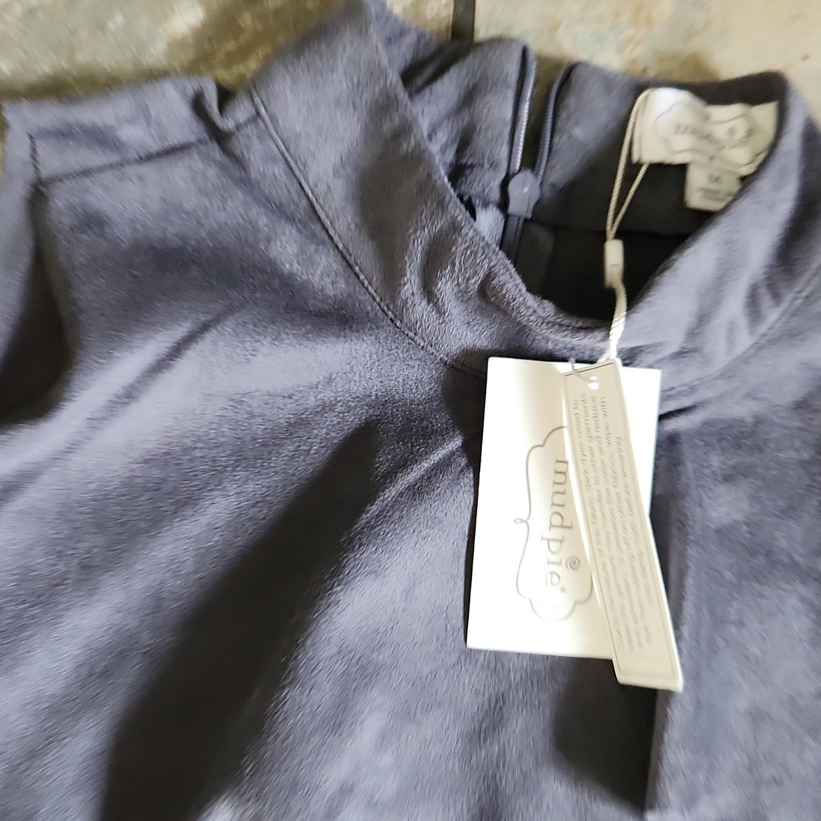 Mud Pie Women’s Gray Solid Sleeveless Collared Zip Lined Layered Ruffle Mini M