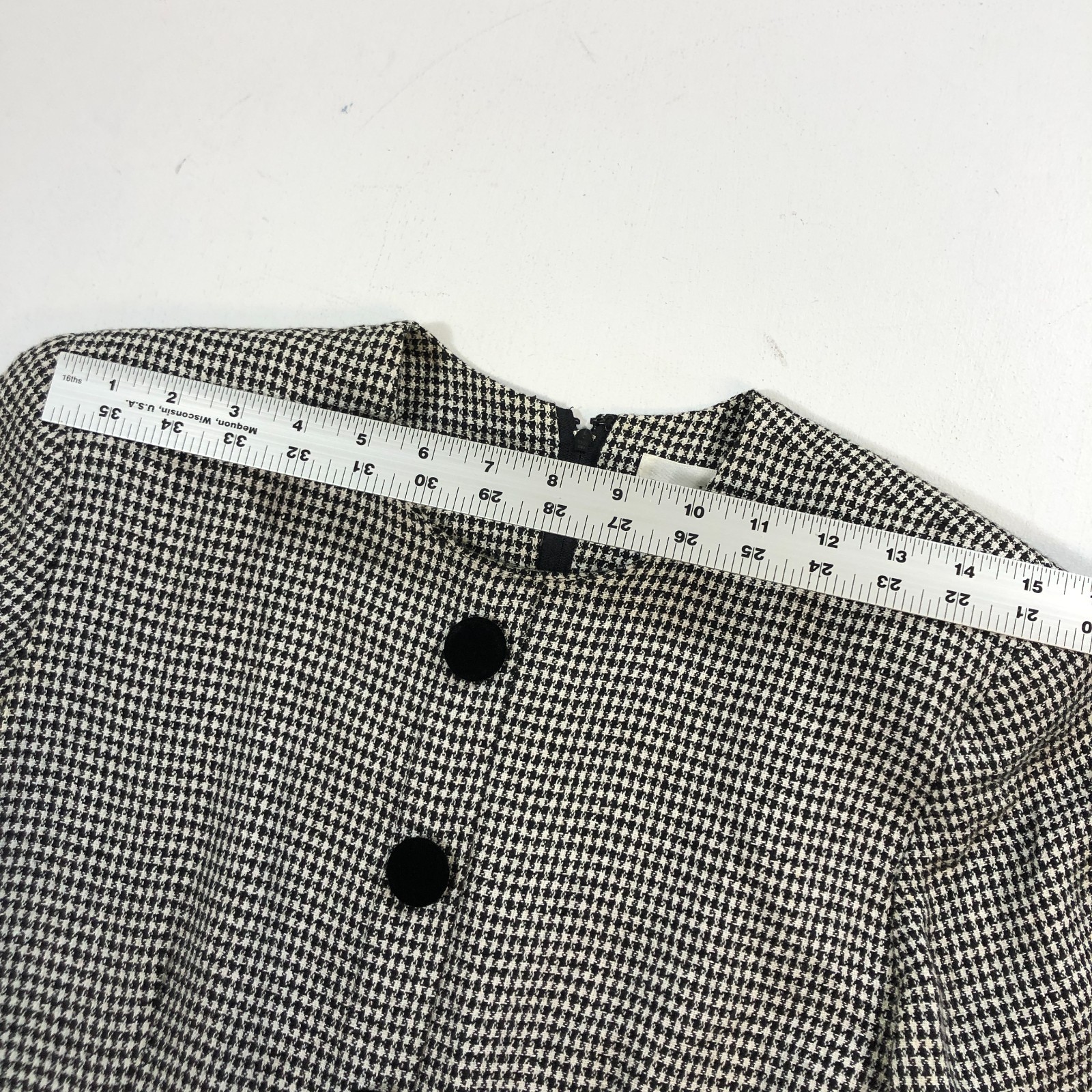 Vintage womens Fit & Flare Houndstooth Riding Dress Size 6 Pleated S.G. Gilbert
