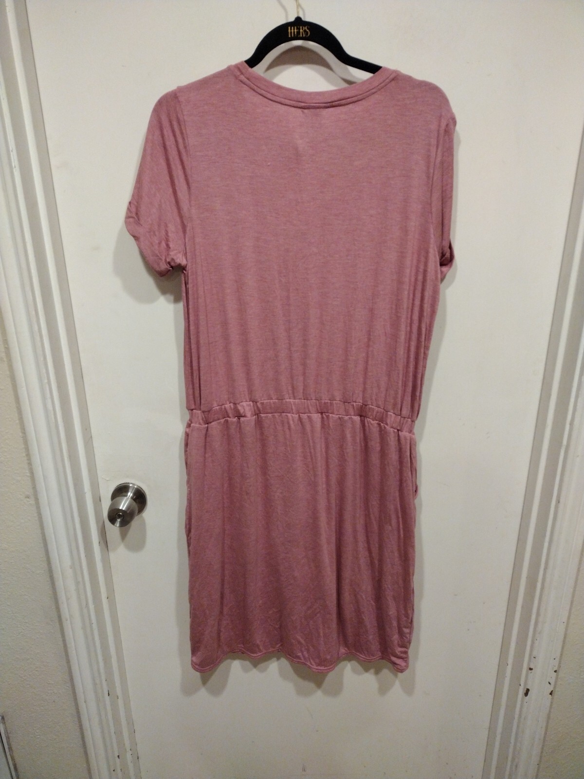 32 Degrees Cool NWT Women’s Knit Heathered Pink Mini T Shirt Dress Sz L-Travel