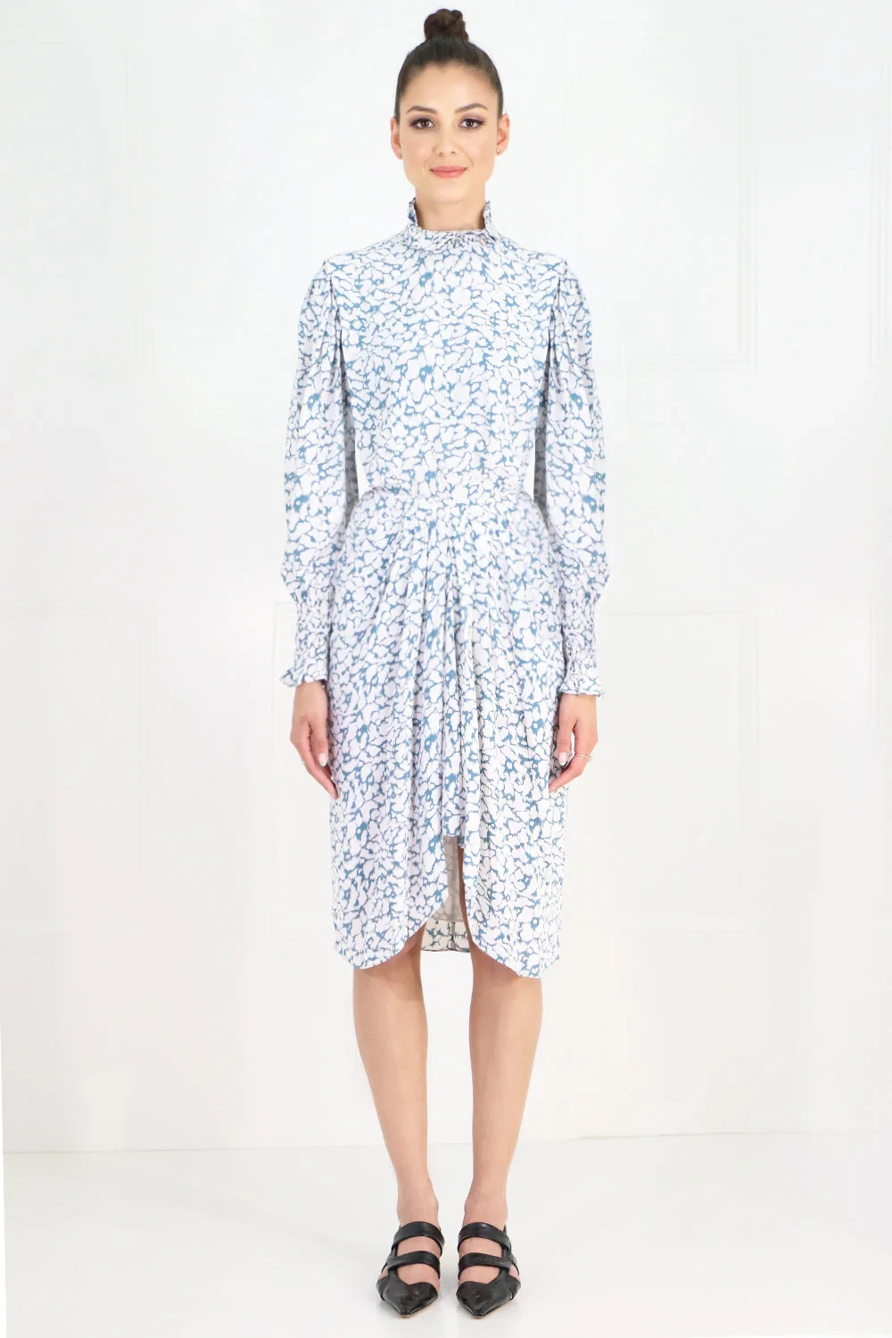 Isabel Marant Etoile Siloe Dress S 36 Women’s Casual Puff Sleeve Midi NWT 44349