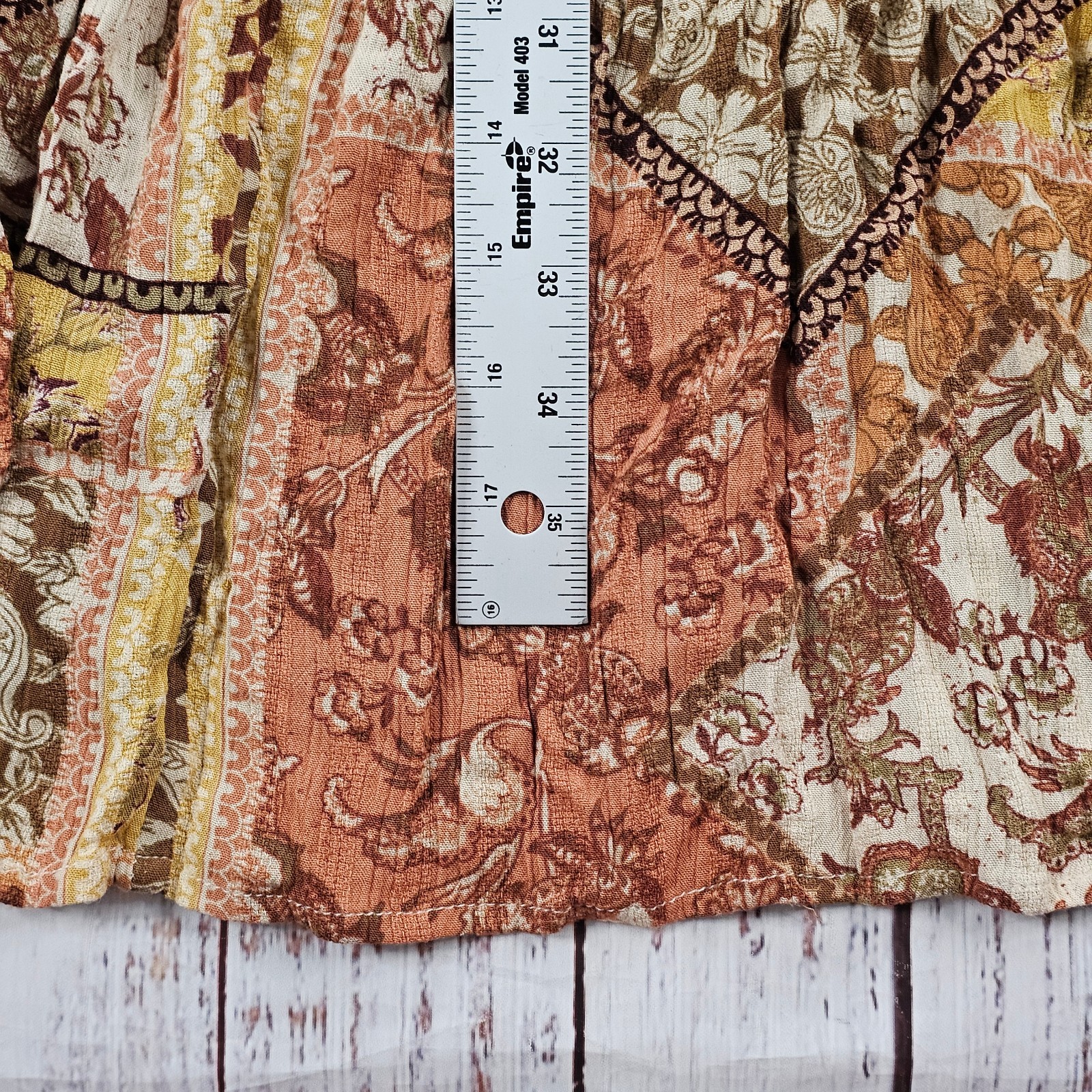 Rip Curl Boho Patchwork Bell Sleeve Tie Waist Flowy Festival Dress Large