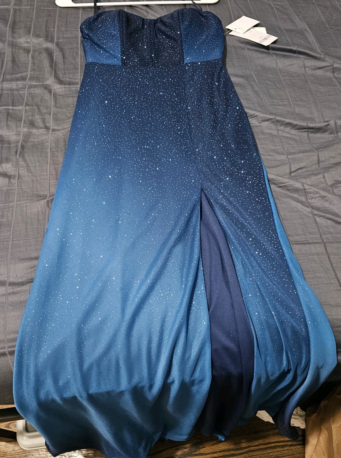 Violet Weekend Women’s Evening Dress Blue Sparkle, Size 1/2