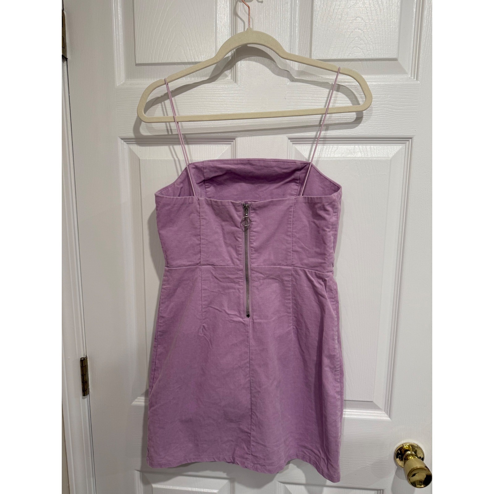 Urban Outfitters Lavender Corduroy Mini Dress Purple Spaghetti Strap Size 6