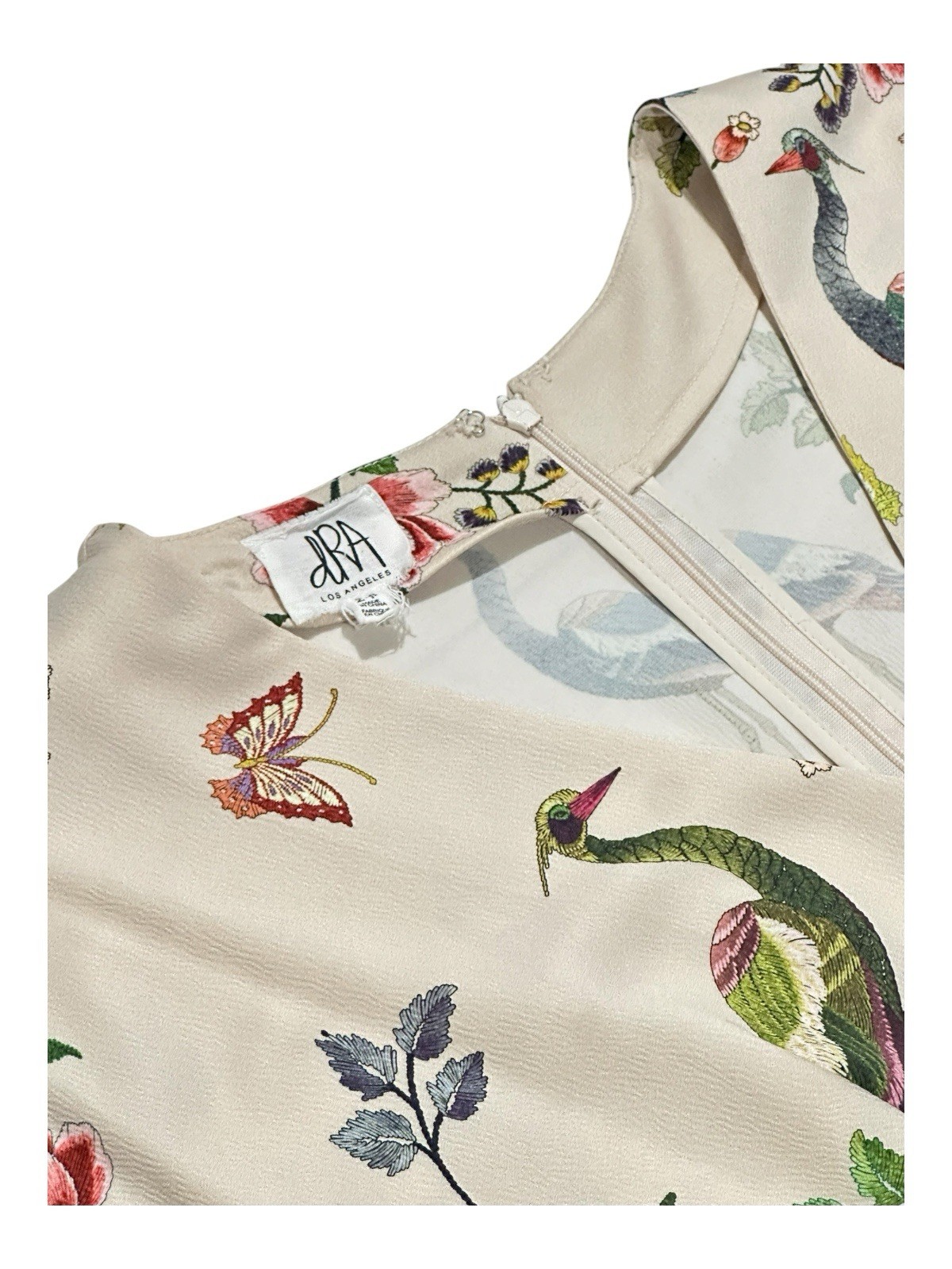 Ivory Avian Floral Wrap Kimono Midi Dress by dRA LA Anthropologie