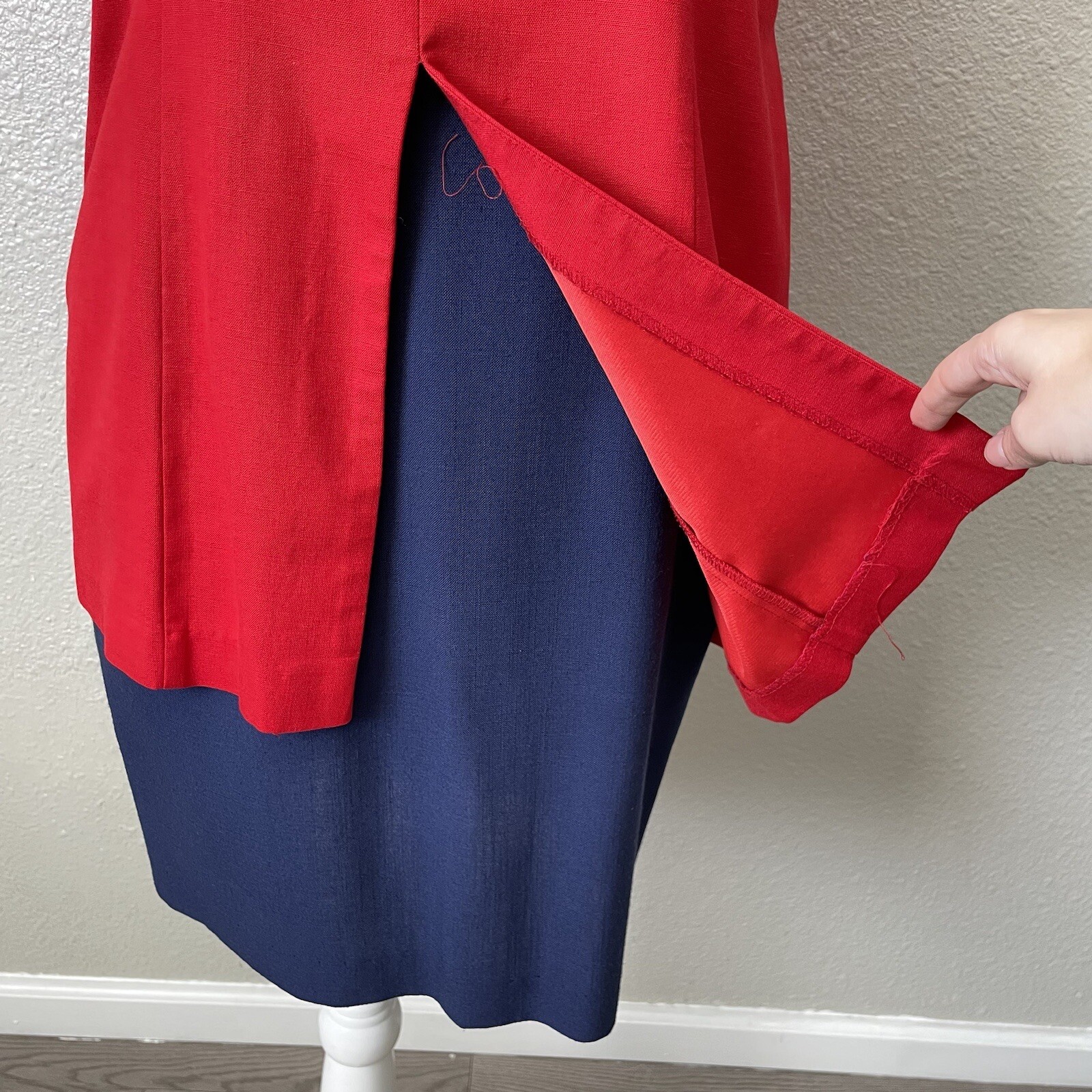 Jessica Howard Petite Vintage Retro Navy Military Dress Set Nautical Tailored 12