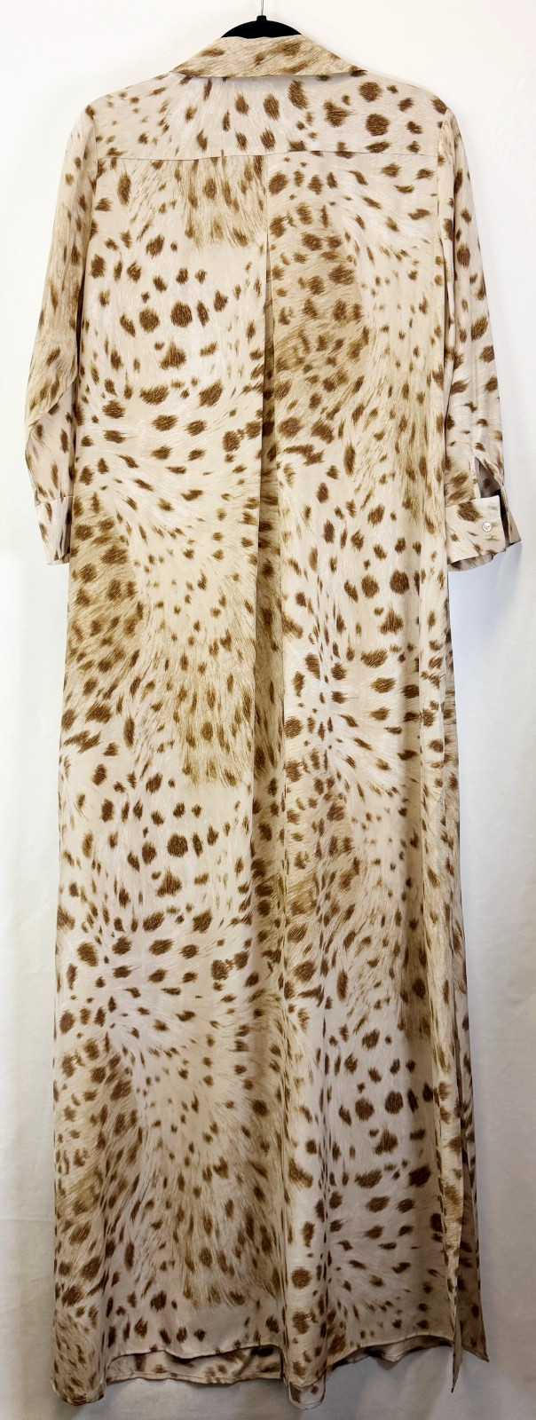 NWT L’AGENCE Cameron Silk Collar Dress Cacao Leopard Rope Belt Sleeves L Large