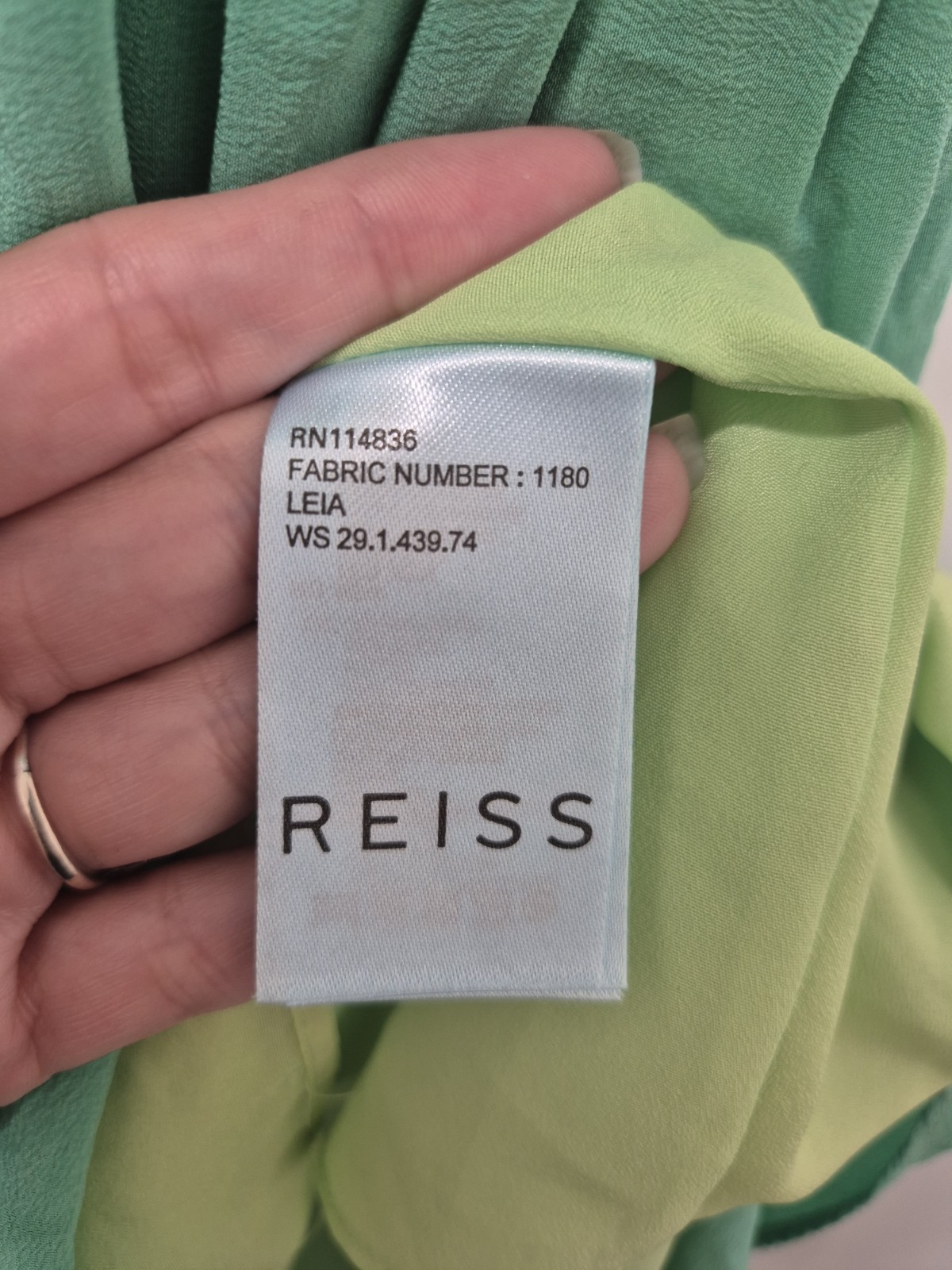 REISS 100% Silk Green Pleated Fit & Flare Dress UK 6 / EU 34 (RRP £195)