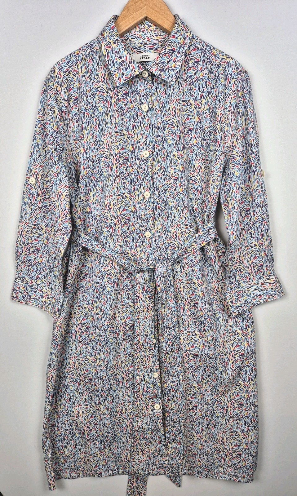 Liberty Tana Lawn 100% Cotton Karter Shirt Dress & Tie Size 12 by 0039 Italy New