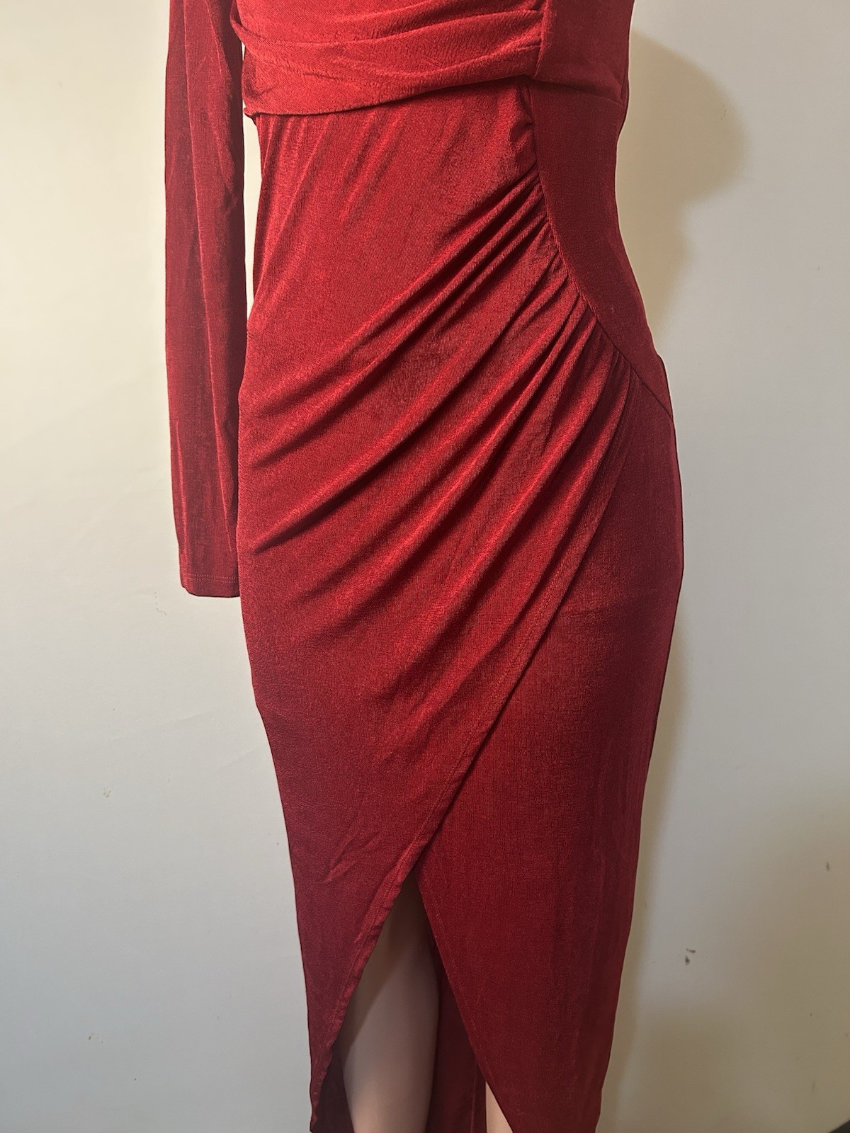 Fiestar Women’s One Shoulder Ruched Formal Maxi Party Dress Size Large
