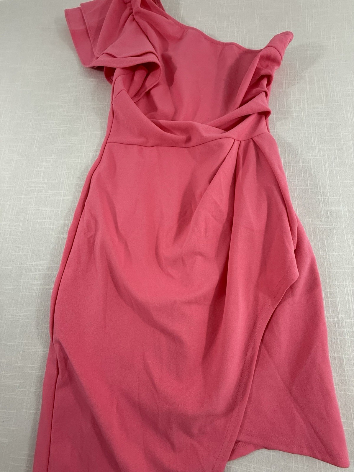 BTFBM One Shoulder Cocktail Wrap Ruffle Dress Sz M NWT. See Pics. Side Zip. H77