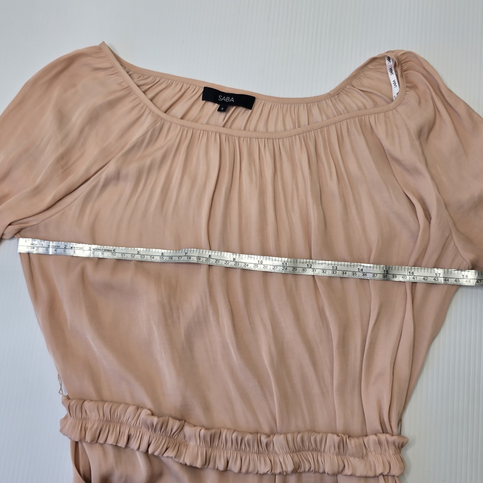 SABA Size 8 Lillian Blush Pink Belt Wedding Party Work Cocktail Dress