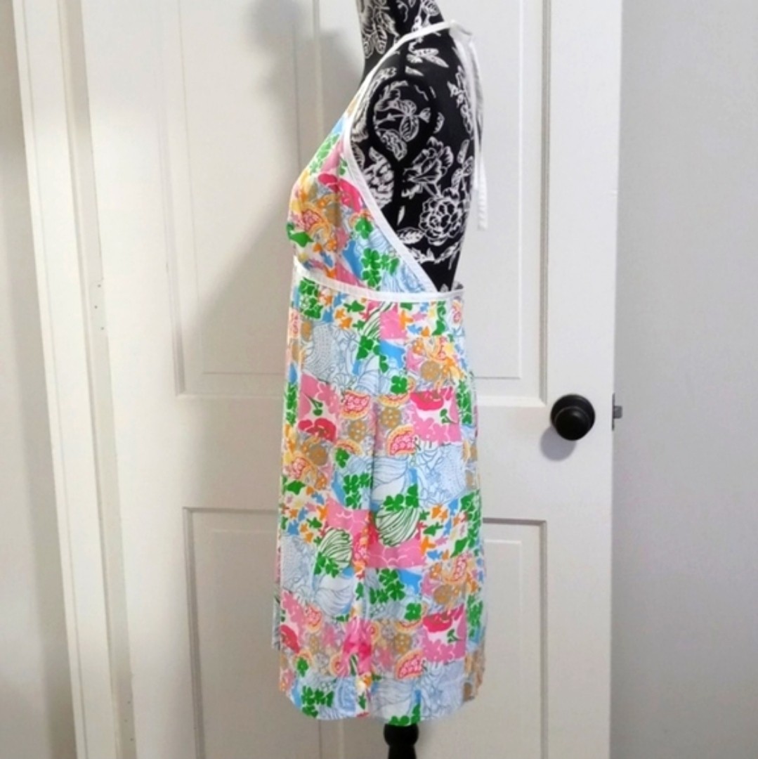 💐SIZE 8 HTF/VTG Lilly Pulitzer💐 – Multi Patchwork Halter Tie Dress