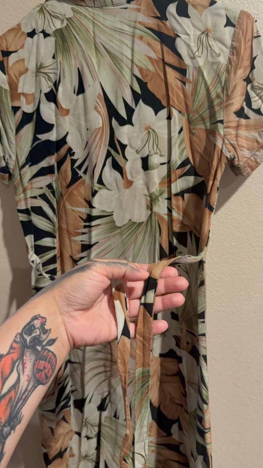 Notations Vintage Petite Tropical Floral AOP Shirtdress Sz.S