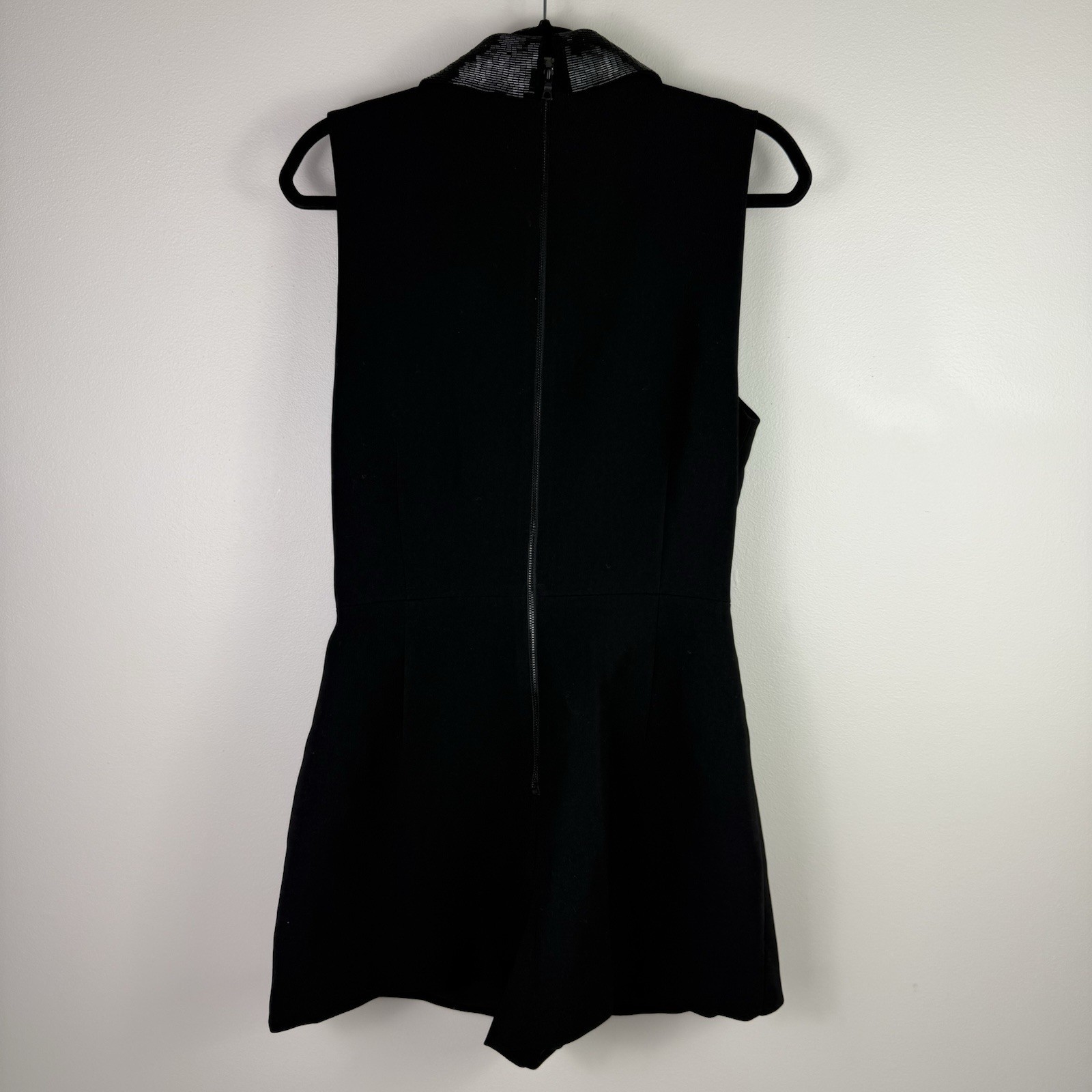 Alice Olivia Black Sleeveless Blazer Tuxedo Mini Dress Sz 12 Old Money Preppy