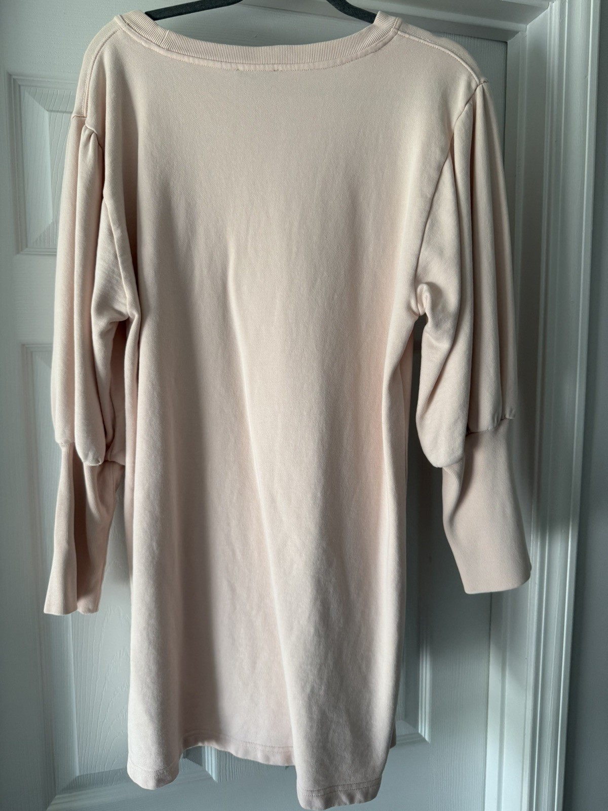 J.Crew Peach Puff Sleeve Sweatshirt Dress BA957 FA21 French Terry Mini L