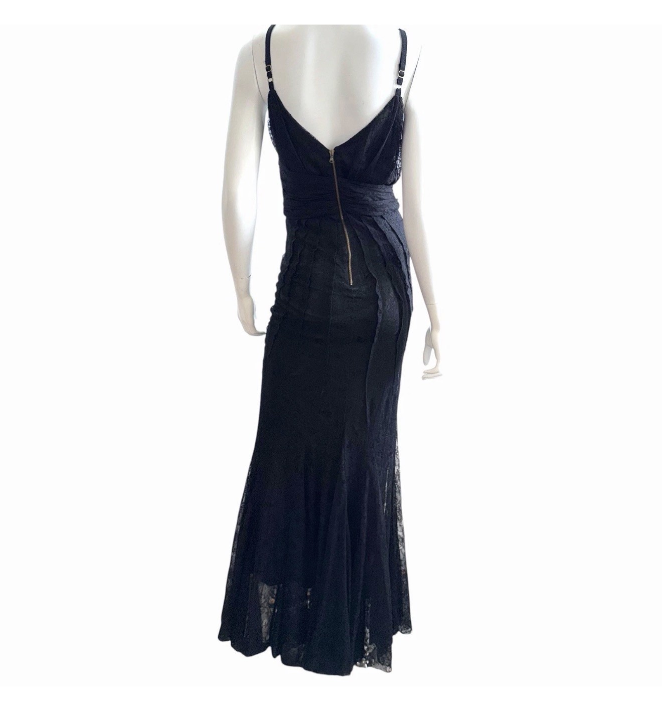 Dolce & Gabbana Womens Dress Size 40 Maxi Long Gown Evening Black Gala US 4