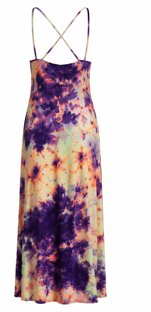 True Rock Tie Dye Maxi Dress With Side Slit Size L