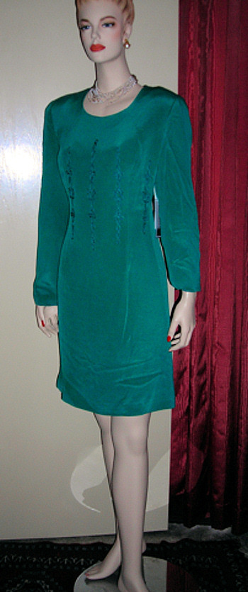 Pat Argenti St Patricks Kelly Green Washed Silk Cocktail Wedding Dress Sz 8 NWT