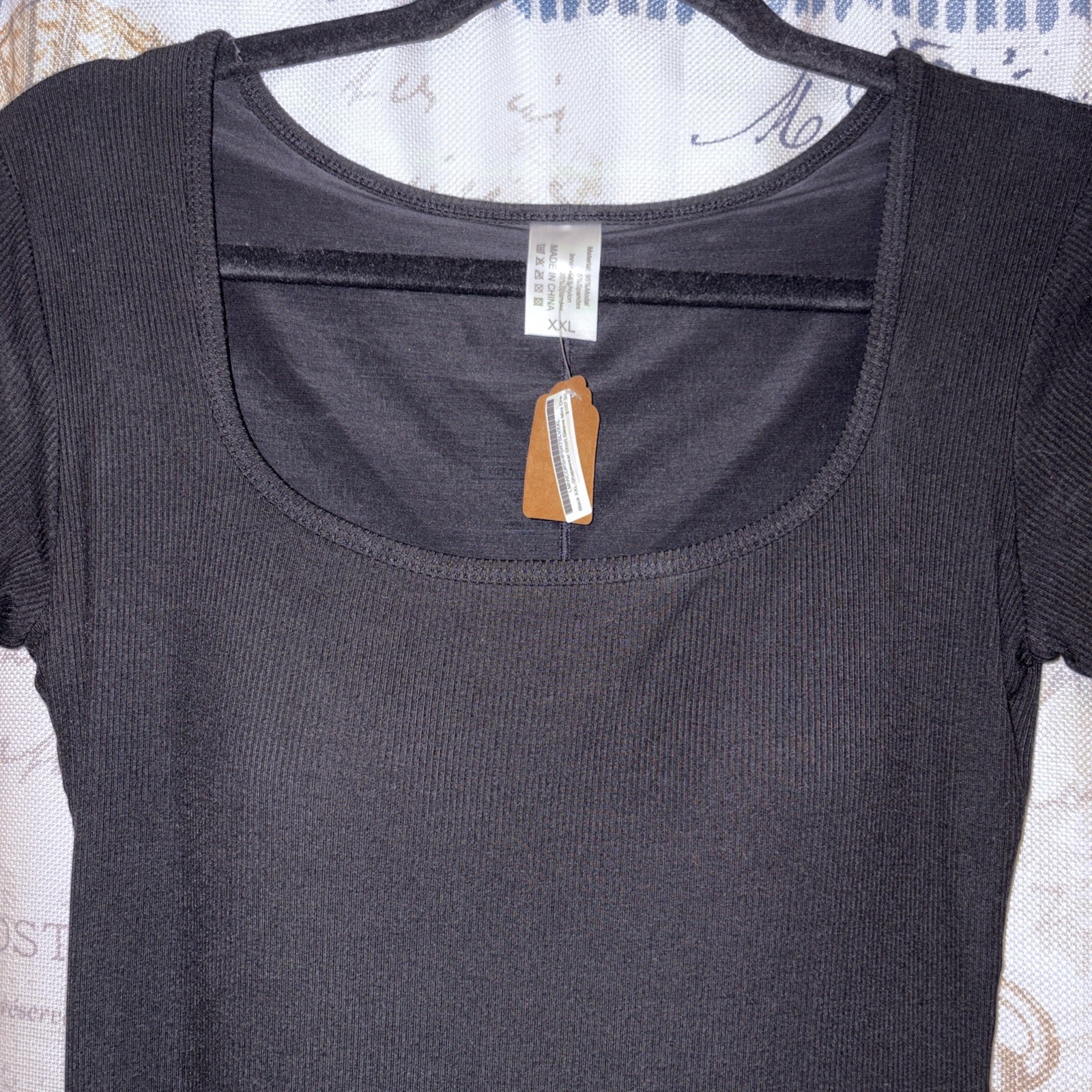 Plus Size XXXL Black Ribbed Shaper Dress Short Sleeves NWT $107 Knee Length