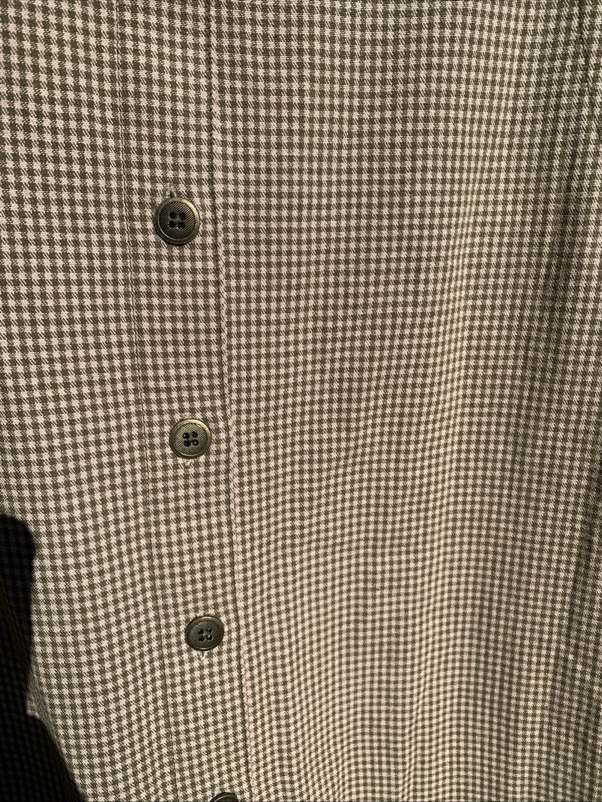 Christopher & Banks M Vtg Jumper W/Leaves Olive & Tan Check Maxi Dress