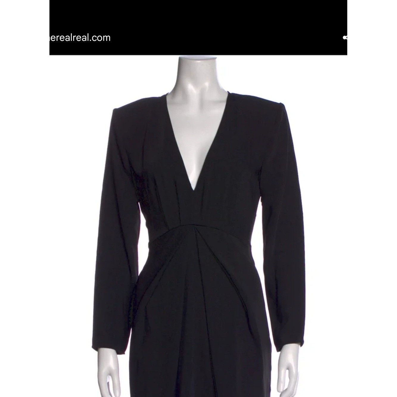 The Kooples Black V-Neck Long Sleeve Midi Dress