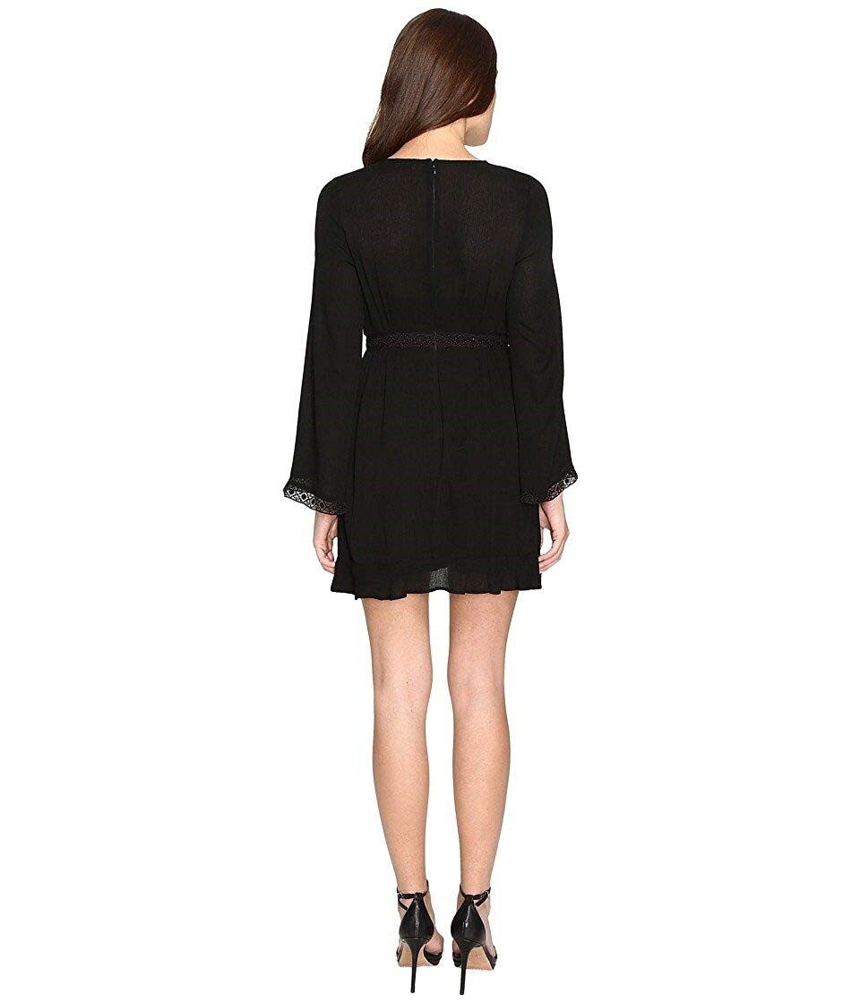 Brigitte Bailey 147097 Women’s Layla Long Sleeve Dress With Trim Detail Black M