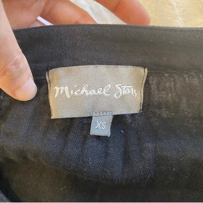 Michael Stars Button-Down Black Midi Dress Size XS