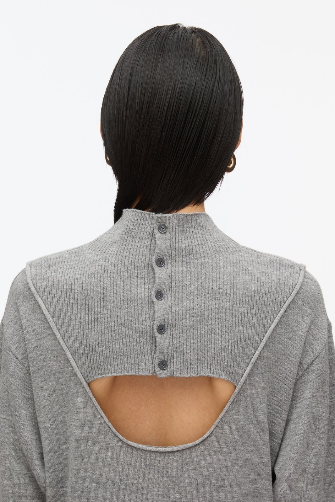 NWT Phillip Lim Women’s Gray Mockneck Knit Dress With Lace Inlay Size M