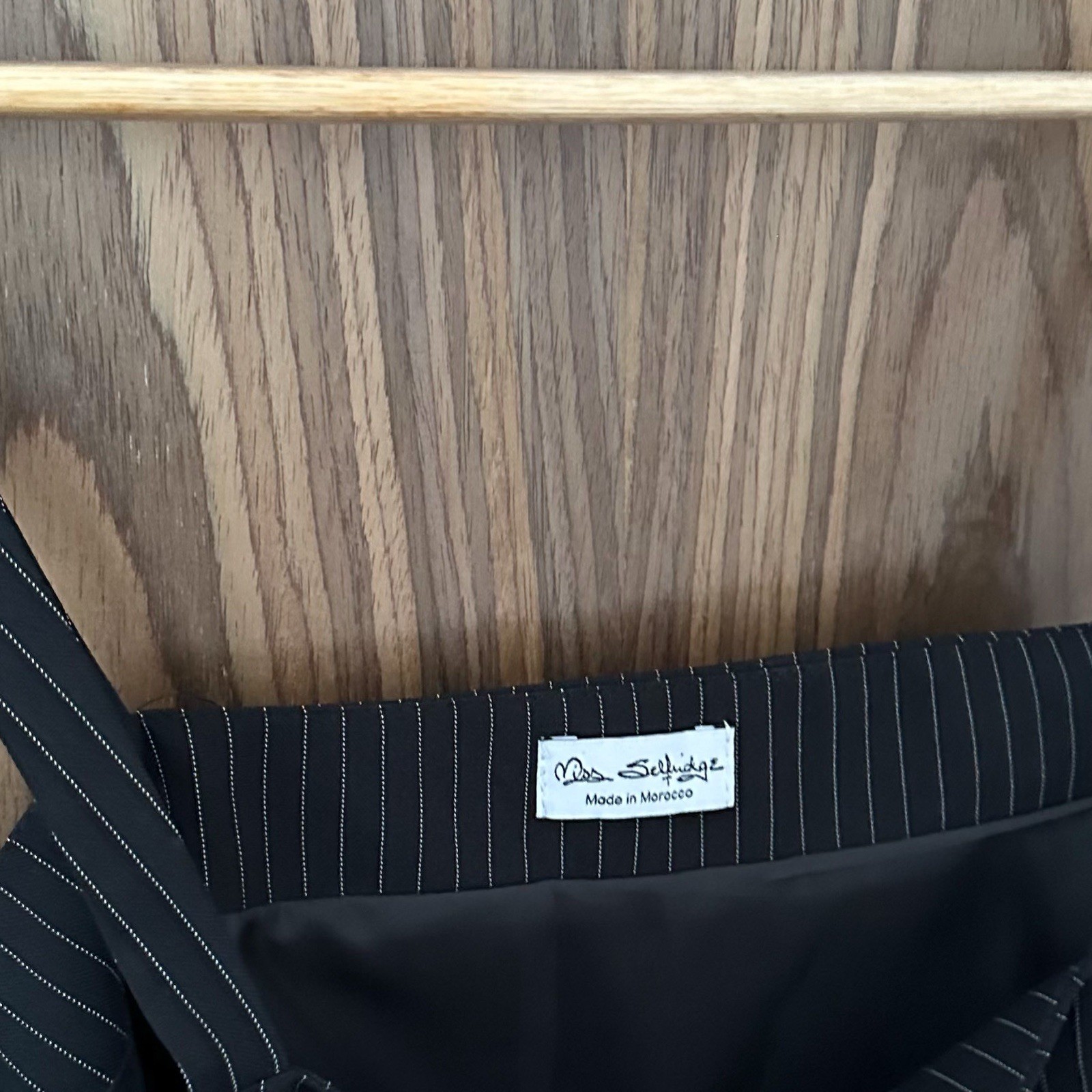 Miss Selfridge Black Pinstripe Tailored Strappy Square Neck Mini Dress UK 14