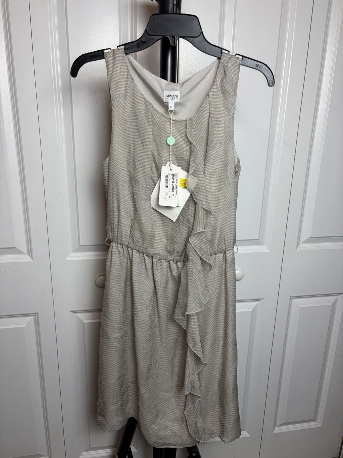 Armani Collezioni Ruffle Dress – Size 40 (US 4–6) – New With Tags