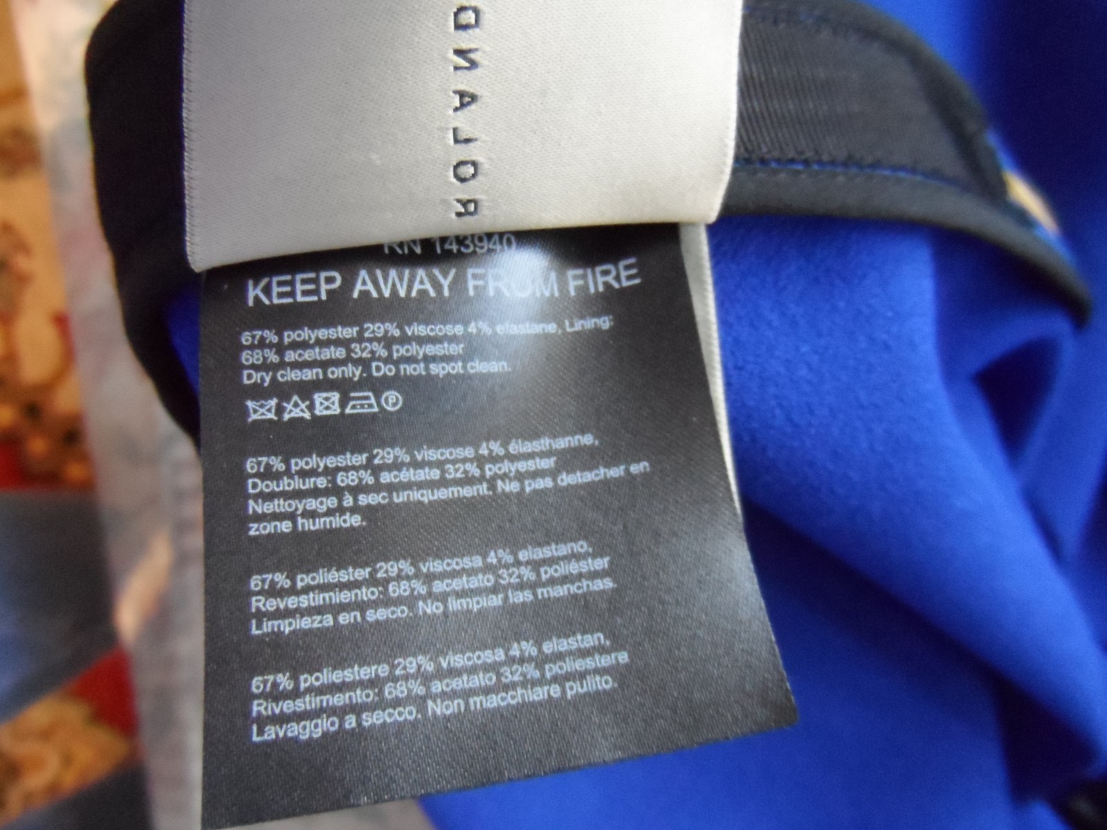 Roland Mouret Cobalt Blue Asymmetric Hem V-Neck Sheath Dress – Size US 2