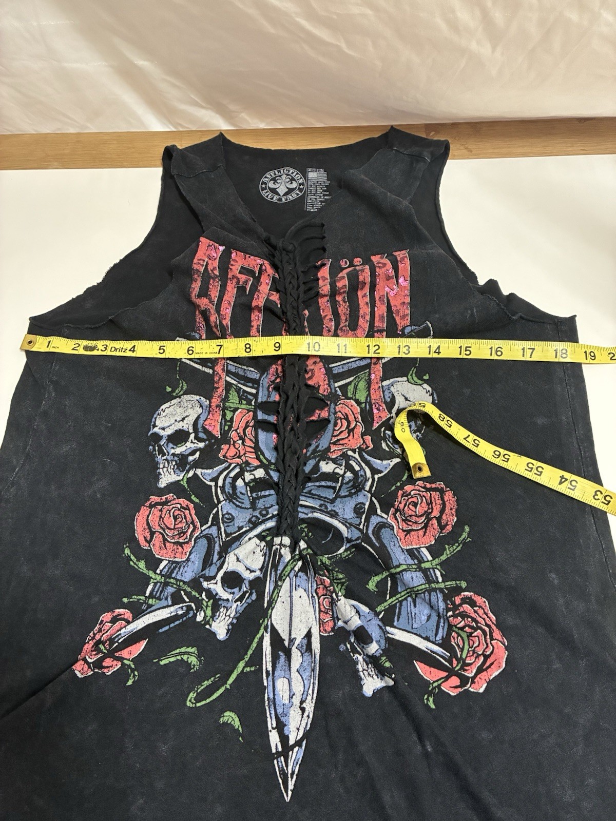 Affliction Skulls and Bones T-Shirt Dress women’s size Medium