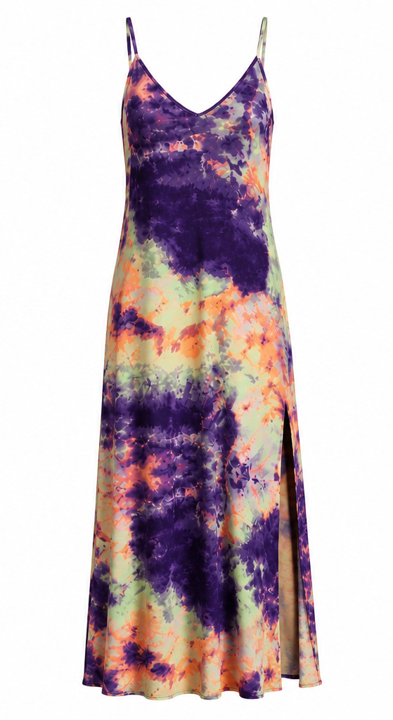 True Rock Tie Dye Maxi Dress With Side Slit Size L