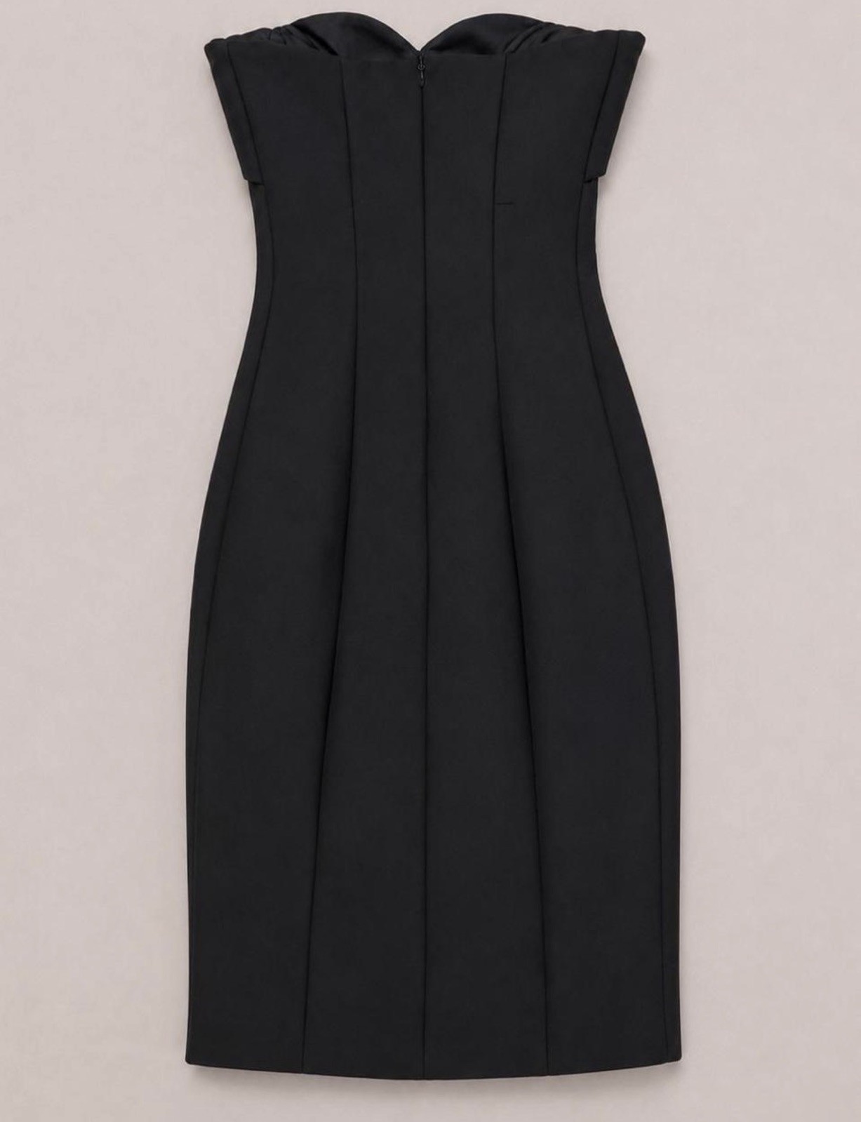 KOOKAÏ Black Strapless Structured Midi Dress Size 38 AU 10 Cocktail Formal