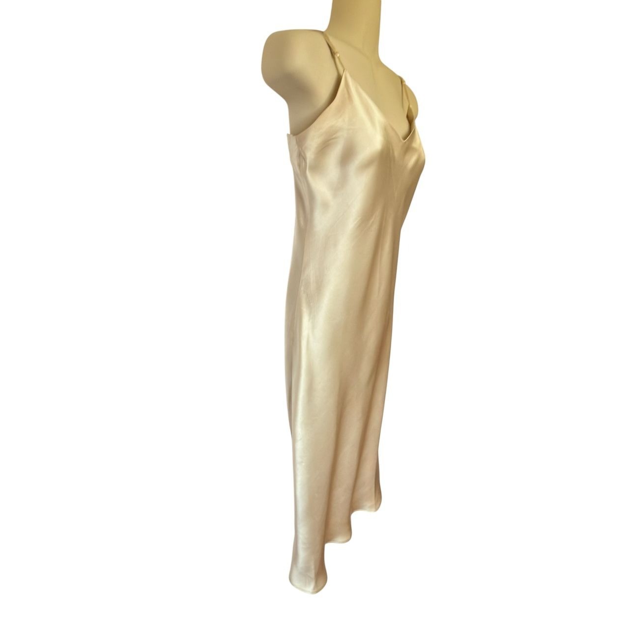 Vintage Banana Republic Womens Small Champagne Silk Maxi Slip Dress 1990’s