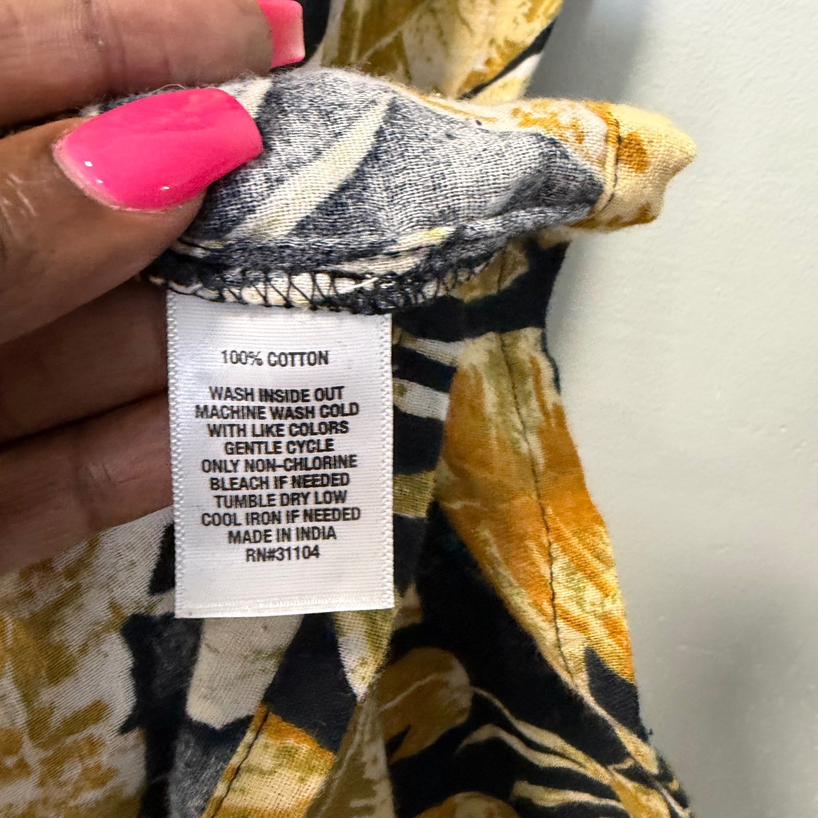 Wonderly Womens XL Tropical Palm Leaf Button Front Tiered Midi Dress 100% Cotton