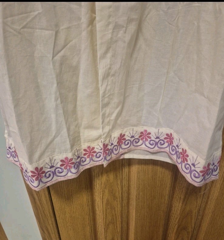 CALYPSO ST BARTH EMBROIDERED NEEDLEPOINT MAXI SHIRT DRESS SIZE L NWT