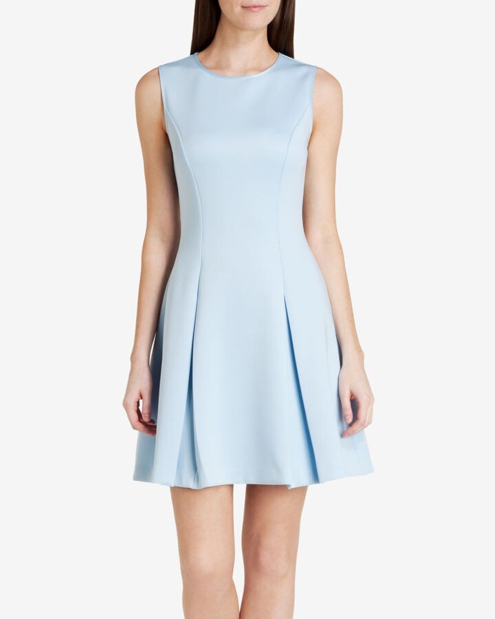 $248 TED BAKER Tandace fit & flare sleeveless skater mini dress blue 1 / US 2 4