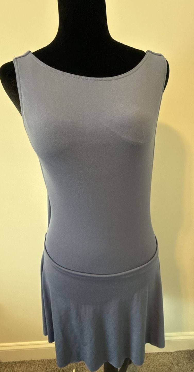 Balera Matte Jersey Sleeveless Dancewear Dress Drape Back Purple Adult M