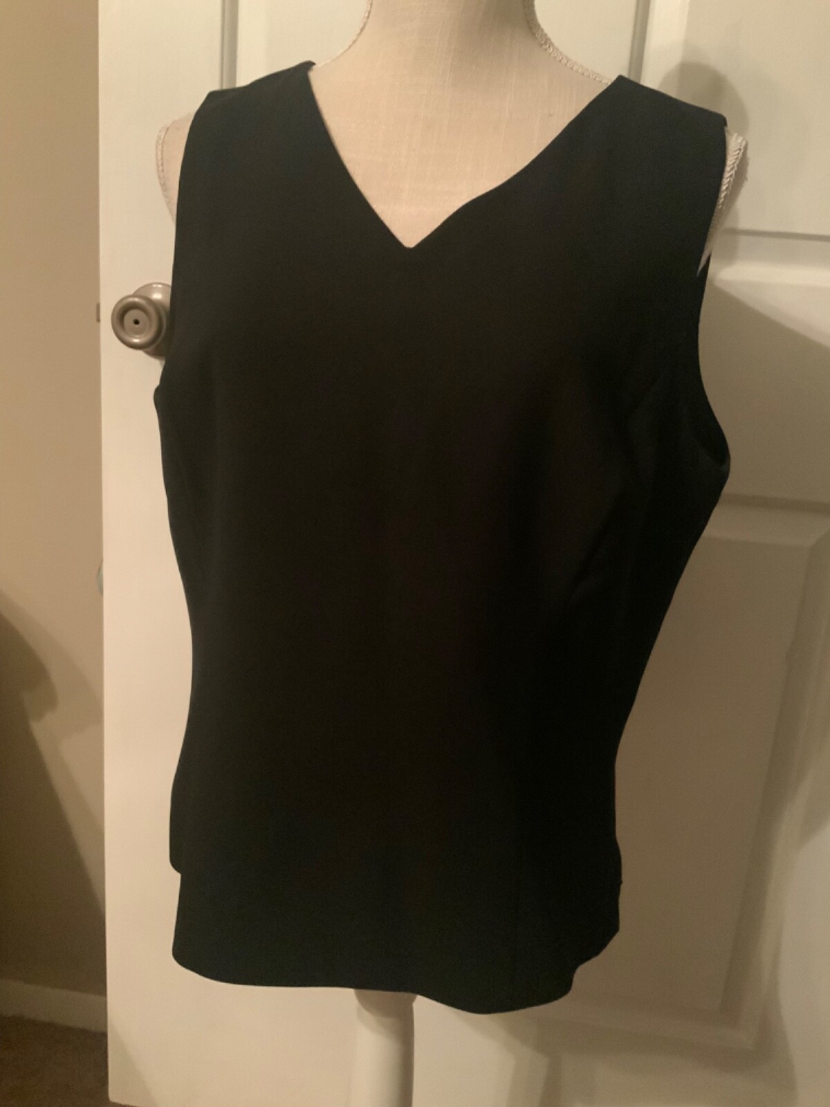 🌸Kasper Black Sleeveless Lined Side Zipper Polyester Tank Top Size 12 🌸