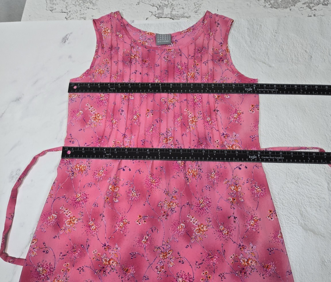 Rabbit Designs Womens Dress Size 10 Med Pink Floral Peasant Cottagecore Boho