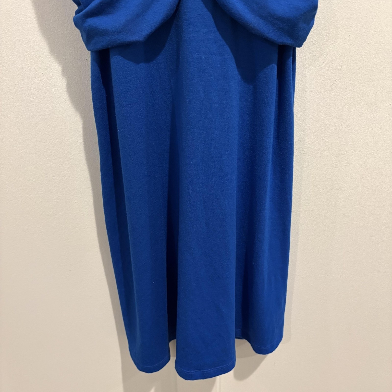 Y2K Cobalt Blue Twist Front Jersey Mini Dress Salsa Dance Resort Small