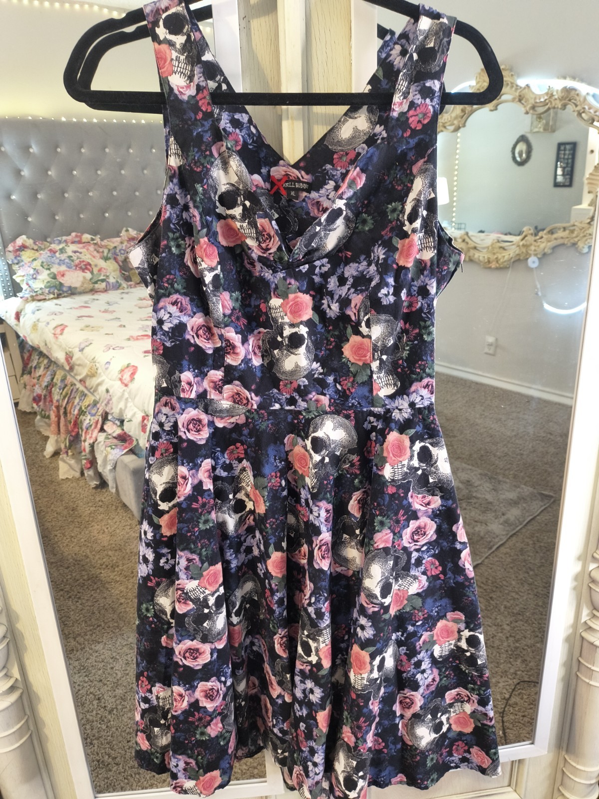 Hell Bunny Skull Floral Dress (XL)