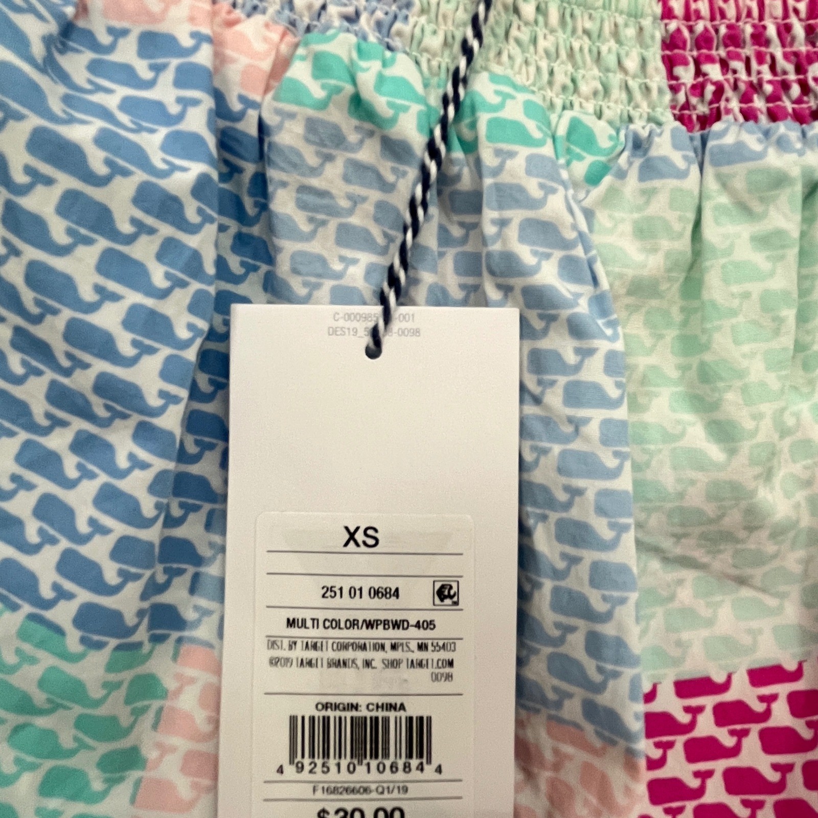Vineyard Vines x Target Women’s Patchwork Whale Bardot Dress Size XS NWT