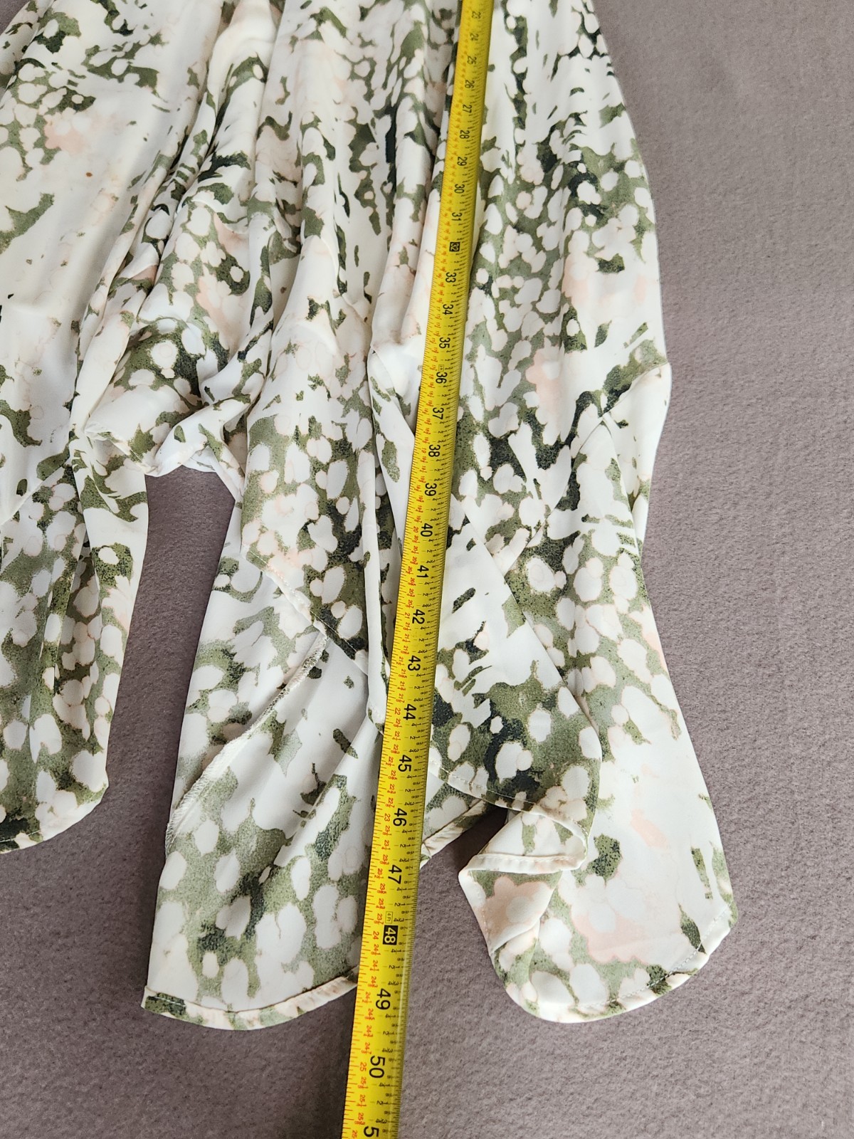 Mossimo M Abstract Olive Pink Cami Dress Midi Boho Handkerchief Hem Fully Lined