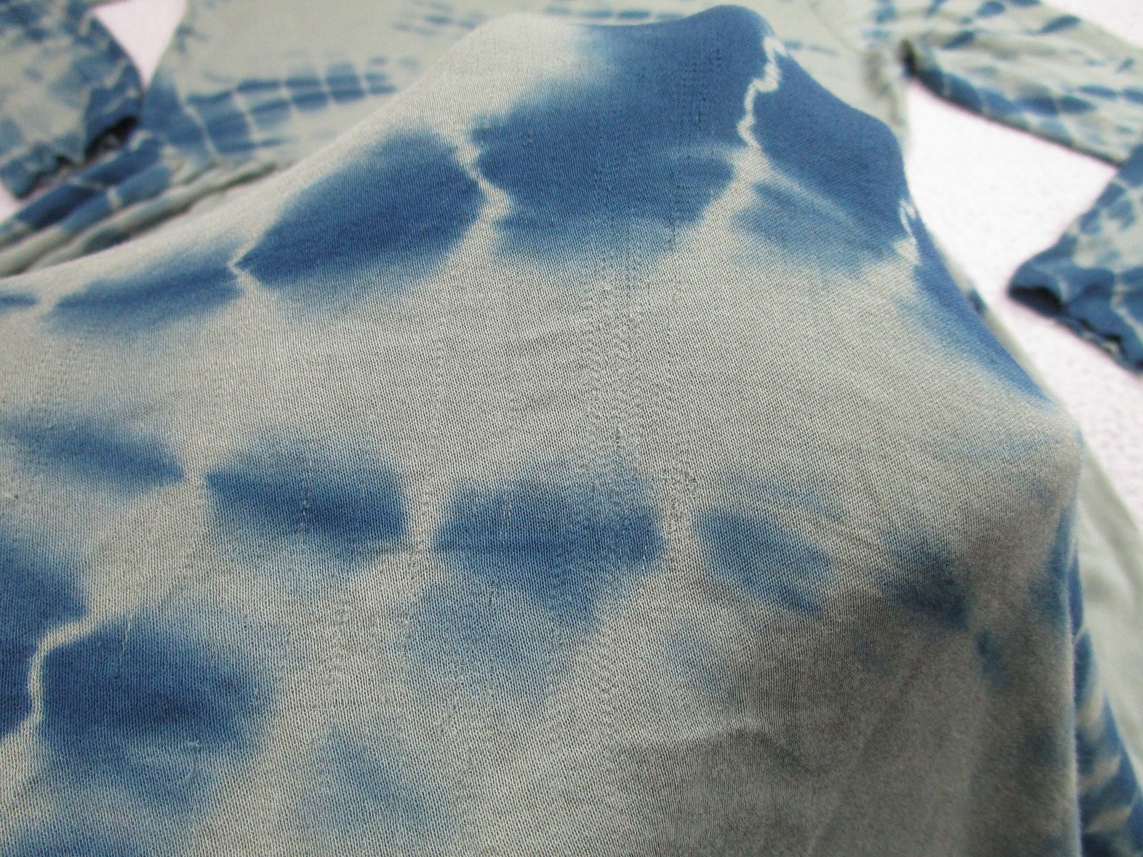 Dolan Left Coast Collection Dress Womens Large Green Blue Tie Dye Long Sleeve