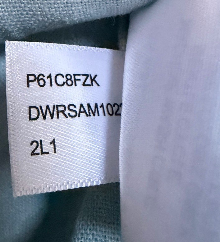 NWT DKNY Linen Blend V-Neck Panel Midi Maxi Dress Seafoam Blue Medium $115