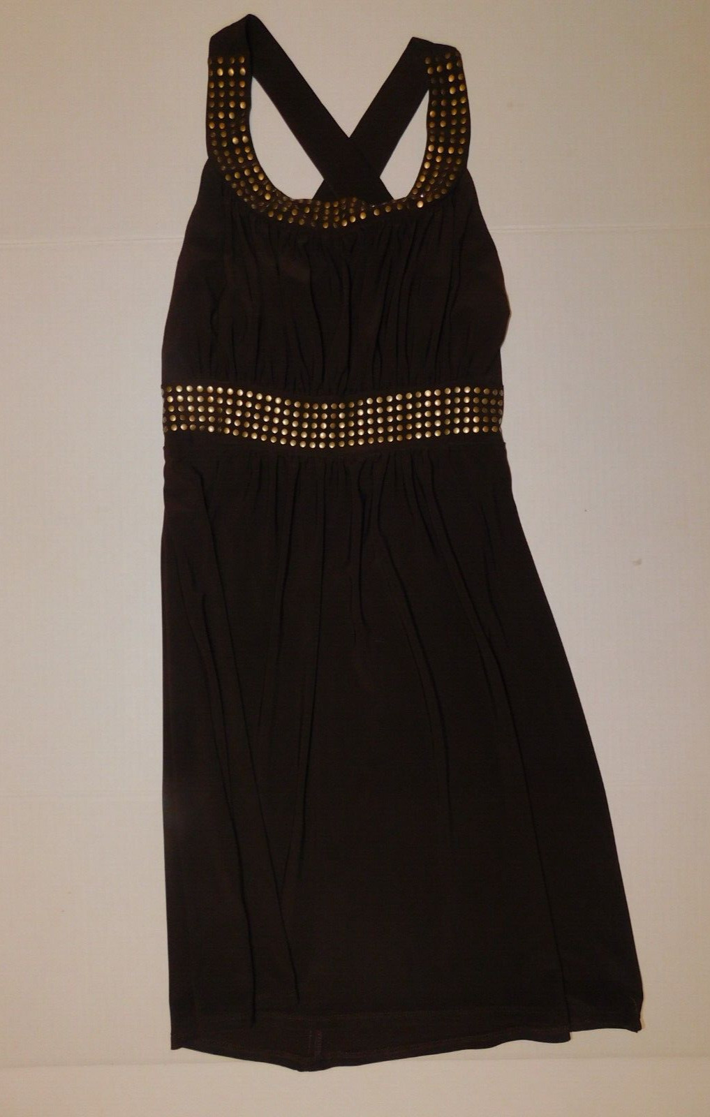 B Darlin 3/4 Dress Summer Brown Sleeveless Open Back CHECK DESCRIPTION MEASUREME