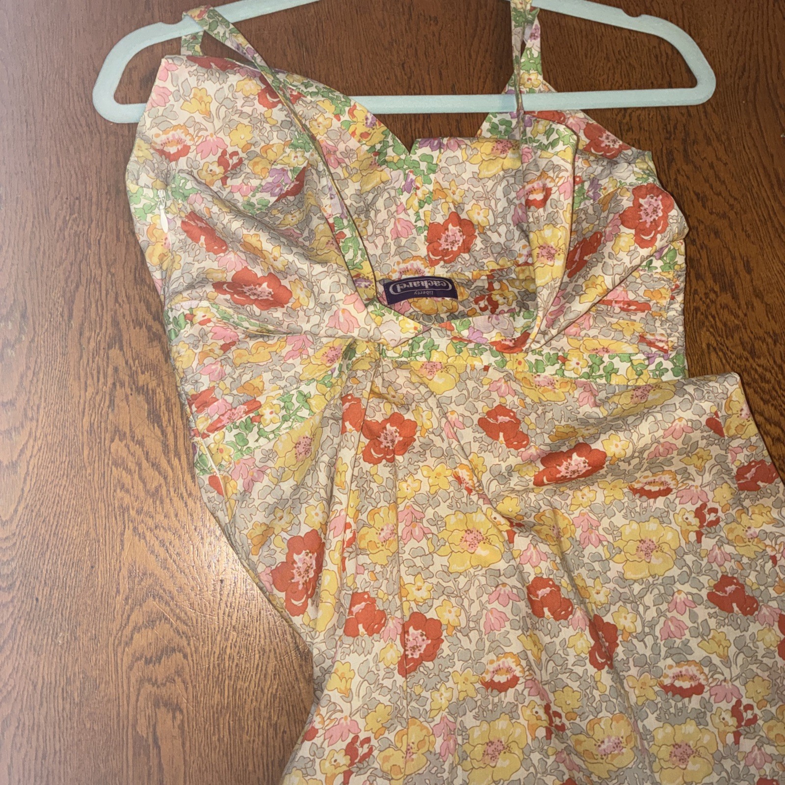 Liberty Cacharel Sundress Summer VTG Cotton Size Small Cottage Boho Travel Party